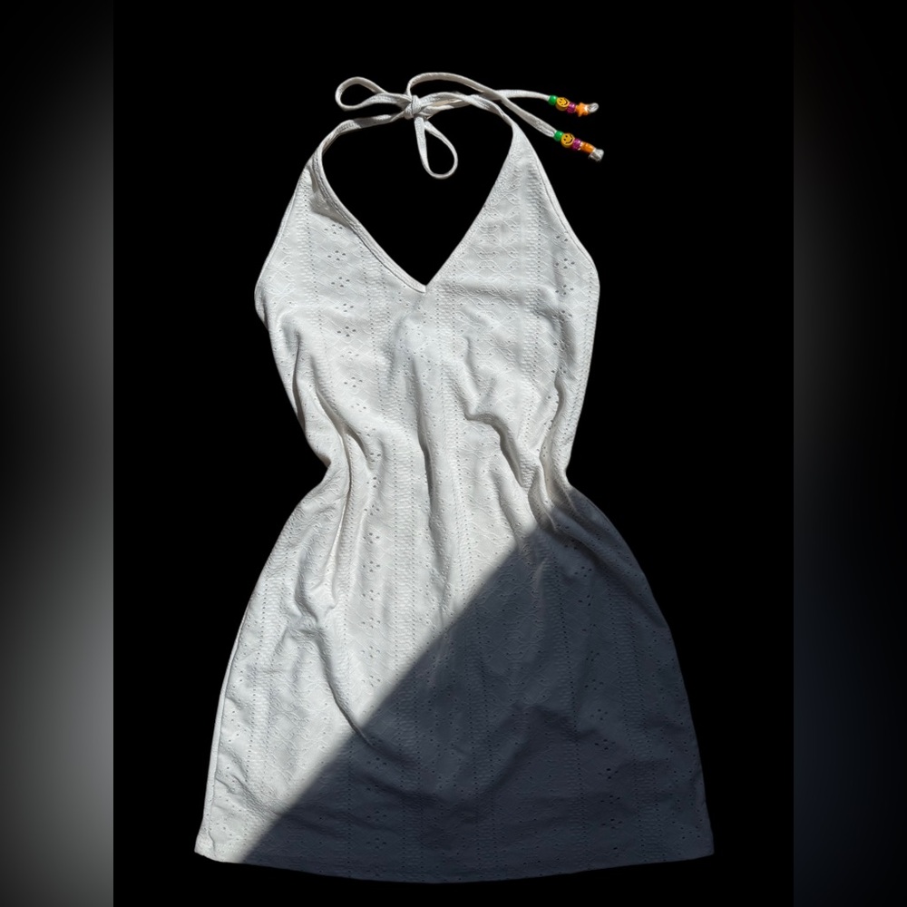 White Halter Neck Dress